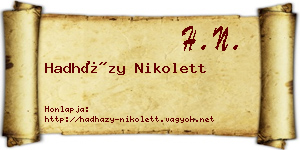 Hadházy Nikolett névjegykártya