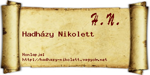 Hadházy Nikolett névjegykártya